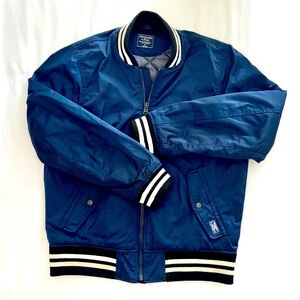 Abercrombie & Fitch Varsity Bomber Jacket - Deep Navy, Size Medium - Crazy Cozy!